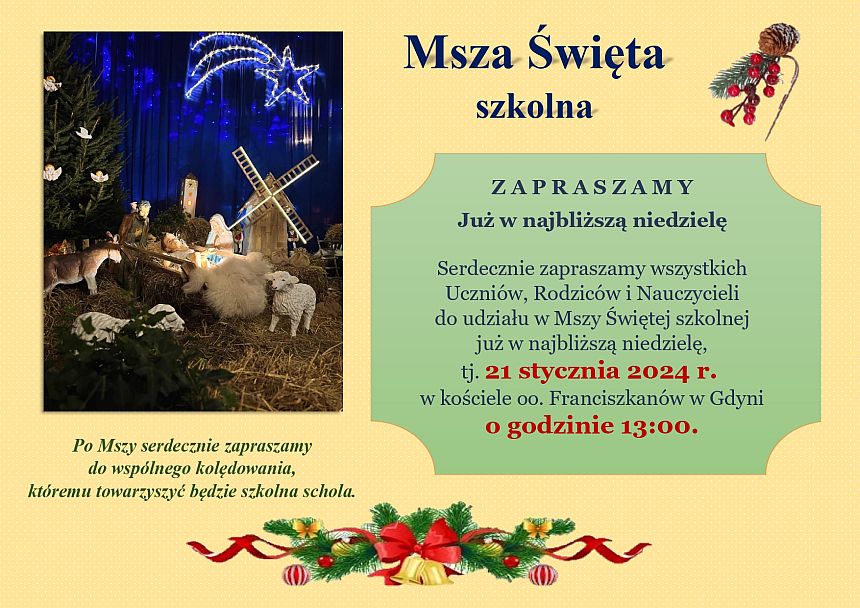 Msza Święta szkolna - I/2024